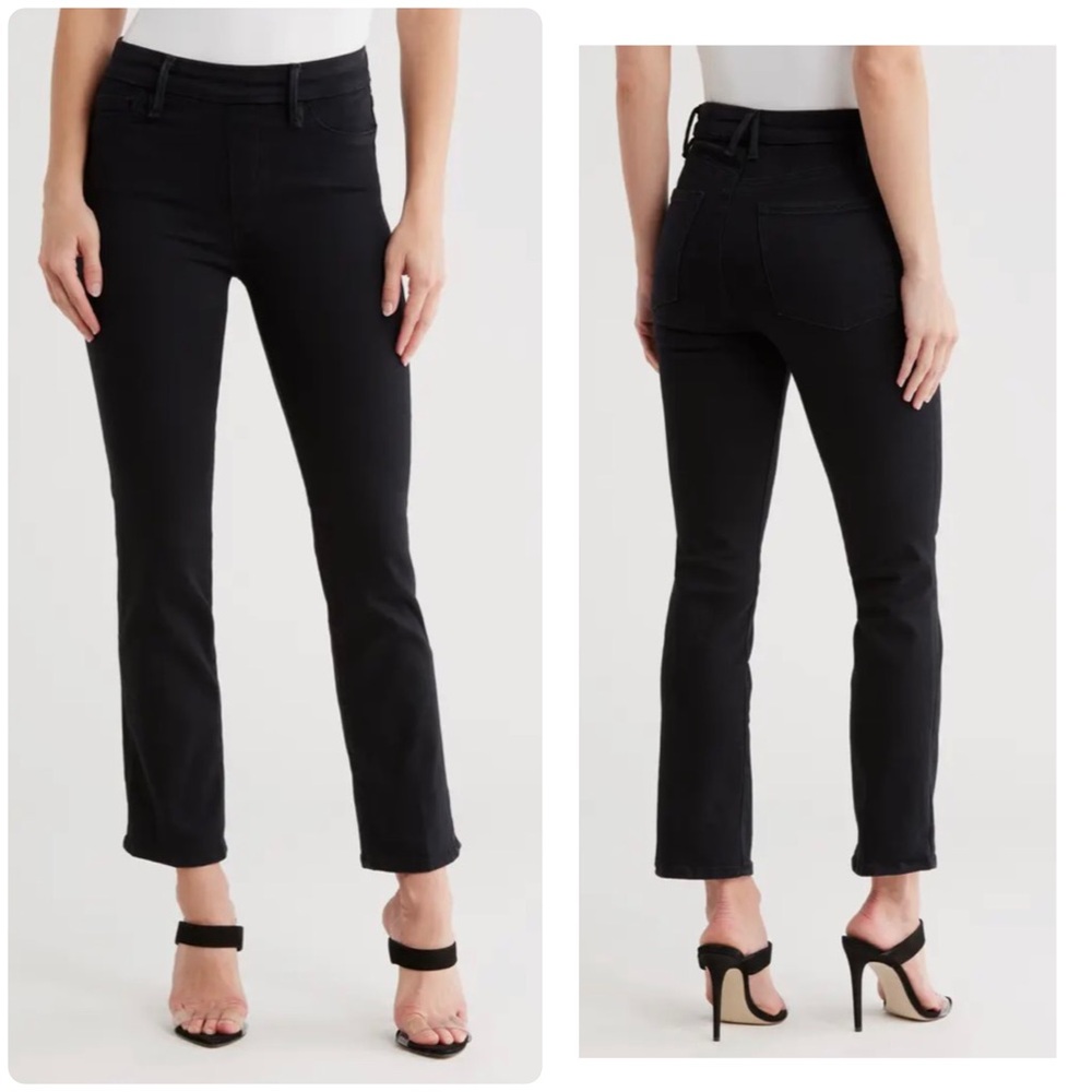 NWT Good American  [M] Power Stretch Pull-On High Rise Ankle Straight Leg Jeans